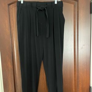 Express drawstring business casual mid rise black ankle pant